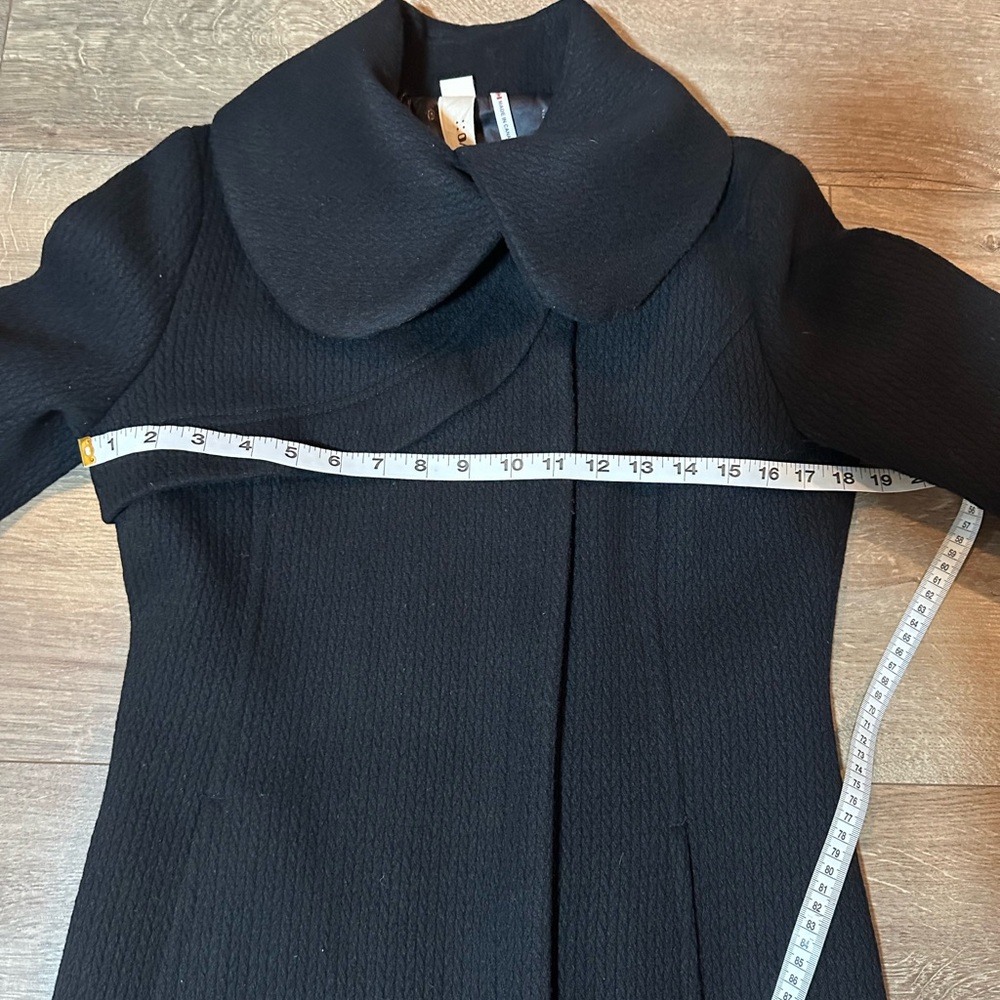 Soia & Kyo Wool Coat Black Textured Oversized Collar Size Small Made in Canada - Picture 6 of 13